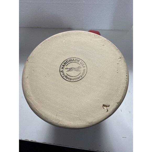 Westhampton Beach Brewing Co. NY Grey Fox Pottery 20 oz Mug  Red & Blue Glaze - Picture 6 of 8